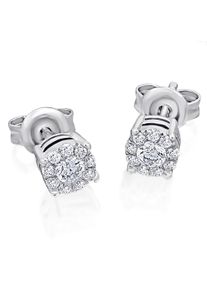 ONE ELEMENT Damen Paar Ohrhänger, Damen, 0.16 ct, Weißgold 585-Diamanten, silber, Weißgold 585, Diamanten, Ohrringe, Damen Gold Schmuck Invisible