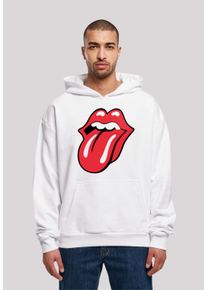 F4NT4STIC Herren Kapuzenpullover "The Rolling Stones Zunge", weiß, casual, Gr. XL, Obermaterial: 100% Baumwolle, Pullover, Premium Qualität