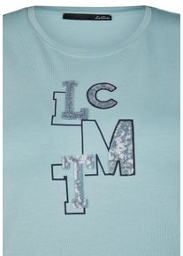 Lecomte Damen Print-Shirt "Lecomte T-Shirt mit funkelndem Logo-Print", grün, feminin, Gr. 42, unifarben, 48%Baumwolle 48%Modal 4%Elastan, Shirts
