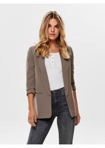 Only Damen Kurzblazer "ONLELLY 3/4 LIFE BLAZER TLR NOOS", braun, modisch, Gr. 42, unifarben, Web, Obermaterial: 95% Polyester, 5% Elasthan, Blazer,