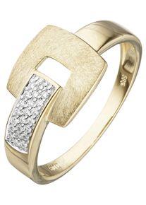 Jobo Damen Fingerring, 58, SI = kleine Einschlüsse, Gelbgold 585-Diamanten, gelb, Gelbgold 585, Diamanten, Fingerringe, 585 Gold mit 22 Diamanten