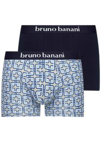 Bruno Banani Herren Retro Pants "Board Game", Gr. XL, blau, Obermaterial: 93% Baumwolle, 7% Elasthan, unifarben, gemustert, Unterhosen, mit
