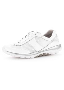 Damen Sneaker, Gabor Rollingsoft, Gr. 39, weiß, Leder, Textil, unifarben, sportlich, Schuhe, mit sportlichem Mesheinsatz, Freizeitschuh, Halbschuh,