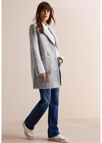 Cecil Damen Wollmantel, grau, casual, Gr. XL, unifarben, Stoff, 100% Polyester, Mäntel, mit aufgenähten Taschen