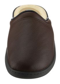 CLASSIC Herren Pantoffel, Gr. 40, braun, Lederimitat, Schuhe
