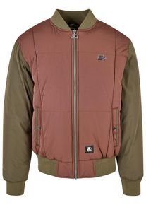 Herren Bomberjacke "Starter Black Label Herren Starter Quilted Bomber Jacket", grün, casual, Gr. S, STARTER Black Label, unifarben, 100% Polyamid,