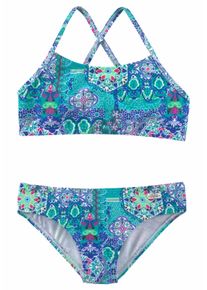 Buffalo Kinder Bustier-Bikini "Shari Kids", grün, Gr. 122, Paisleymuster, Polyamid, Bikini-Sets, mit verspieltem Print