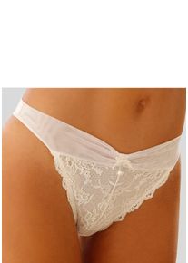 Lascana Damen Stringtanga "Nina", Gr. 32, beige, Obermaterial: 80% Polyamid, 20% Elasthan, Unterhosen, in raffinierter Schnittform