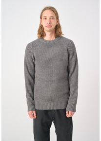 Cleptomanicx Herren Strickpullover "Big Ben", grau, casual, Gr. XL, unifarben, 80% Wolle, 20% Polyamid, Pullover, im trendigen Ripp-Strick-Design
