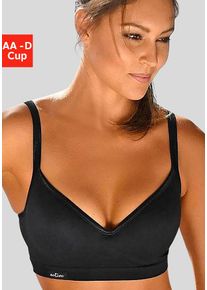 active by Lascana LASCANA ACTIVE Damen Sport-Push-up-BH, Gr. 85, schwarz, Microtouch, Obermaterial: 85% Polyamid, 15% Elasthan, sportlich, BHs, mit Bügel und