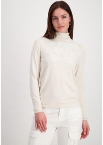 monari Damen Langarmshirt, beige, modisch, Gr. 38, unifarben, Jersey, Obermaterial: 45% Modal, 45% Viskose, 10% Elasthan, Shirts, mit Pailletten