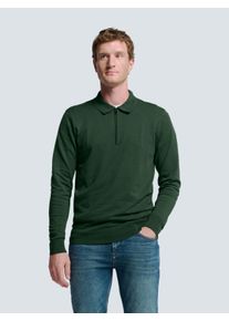 NO EXCESS Herren Rundhalspullover "NO EXCESS Polo-Pullover mit halbem Reißverschluss", grün, Gr. S, 71% Viskose, 29% Nylon, Pullover