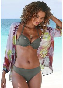 Lascana Damen Bikini-Hose "Italy", grün, Gr. 34, unifarben, Microfaser, Polyamid, Microfaser, Badehosen, in uni