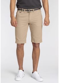 Bruno Banani Herren Chinoshorts, beige, casual, Gr. 38, unifarben, Twill, Obermaterial: 100% Baumwolle, Hosen, inklusive Gürtel