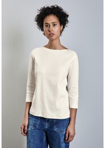 Street One Damen 3/4-Arm-Shirt, weiß, casual, Gr. 46, unifarben, Web, 95% Baumwolle, 5% Elasthan, Shirts, aus softem Materialmix