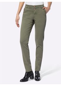 Heine Damen 5-Pocket-Hose, grün, Gr. 46, unifarben, 98% Baumwolle, 2% Elasthan, Hosen