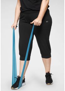 H.I.S. H.I.S Damen 3/4-Hose, schwarz, sportlich, Gr. 40, unifarben, Obermaterial: 95% Baumwolle, 5% Elasthan, Hosen, Große Größen