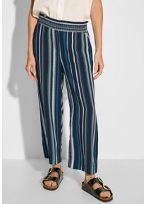 Cecil Damen Culotte, grün, casual, Gr. XXL, gestreift, Stoff, 100% LENZING ECOVERO Viskose, Hosen, im Streifendesign
