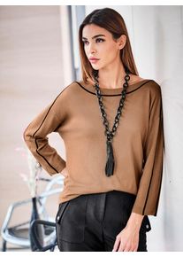 Heine Damen Strickpullover "Pullover", braun, Gr. 34, unifarben, 100% Viskose, Pullover