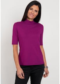 Seidel Moden Damen Stehkragenshirtbeere,58, casual, Gr. 38, Jersey, Obermaterial: 95% Viskose, 5% Elasthan, Shirts, im hüftlangen Schnitt, MADE IN