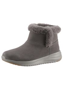 Skechers Damen Winterboots "ON-THE-GO STELLAR-COZY STEP", Gr. 38, grau, Veloursleder, casual, Schuhe, Winterstiefel, Schnürstiefel, Boots mit