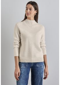 Street One Damen Strickpullover, weiß, casual, Gr. 44, meliert, Stoff, Web, Feinstrick, 33% Polyester, 31% Polyacryl, 24% Baumwolle, 12% Polyamid,