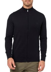 INDICODE Herren Strickjacke "Tinos", schwarz, modisch, Gr. S, unifarben, Strick, Obermaterial: 80% Baumwolle, 20% Polyamid, Strickjacken