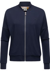 Ragwear Damen Sweatjacke "Doron", blau, casual, Gr. 5XL, Material: 67% Polyester, 28% Viskose, 5% Elasthan, Sweatjacken, sportliche Damen