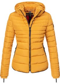 Marikoo Damen Winterjacke "Amber", gelb, casual, Gr. XXL, kontrastfarbene Details, Obermaterial: 100% Polyester, Futter: 100% Polyester, Wattierung: