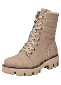 Rieker Damen Winterstiefelette, Gr. 38, braun, Lederimitat, unifarben, modisch, Schuhe, Winterboots, Schnürboots, Profilsohle, mit Innenreißverschluss