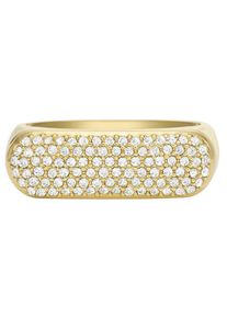 Fossil Damen Fingerring "HERITAGE D-LINK GLITZ, JF04585710, JF04586710", 16,5, Edelstahl, gold, Edelstahl, Fingerringe, wahlweise mit oder ohne