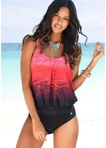 Lascana Damen Tankini, rot, Gr. 36, bedruckt, Farbverlauf, Polyamid, Bikini-Sets, mit Batikoptik