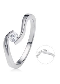ONE ELEMENT Damen Diamantring "0,20 ct Diamant Brillant Spannfassung Ring aus 585 Weißgold", 52, Weißgold 585-Diamanten, silber, Weißgold 585,
