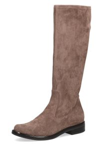 Caprice Damen Schlupfstiefel, Gr. 38,5, grau, Textil, unifarben, klassisch, Schuhe, Blockabsatz, Langschaftstiefel in klassischer Linie, XS Schaft