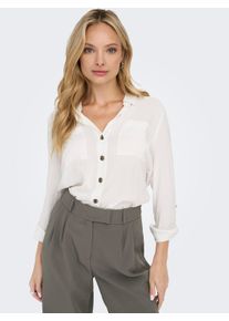 Only Damen Hemdbluse "OnlyASMIN SHIRT L/S WVN NOOS", weiß, casual, Gr. XL, unifarben, Web, Obermaterial: 100% Viskose, Blusen