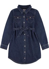 LEVI'S KIDS Mädchen Shirtkleid, blau, casual, Gr. 10, Obermaterial: 100% Baumwolle, Kleider, mit Bindeband an der Taille for GIRLS