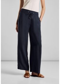 Street One Damen Culotte, blau, casual, Gr. 32, unifarben, Stoff, 87% Modal, 13% Polyester, Hosen, mit Elastikbund