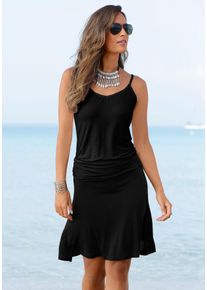 Beach Time BEACHTIME Damen Strandkleid, schwarz, casual, Gr. 38, Jersey, Obermaterial: 100% Viskose, Kleider, aus Viskosejersey mit verstellbaren Trägern,