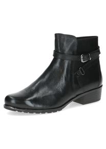 Caprice Damen Stiefelette, Gr. 37,5, schwarz, Nappaleder, klassisch, Schuhe, Blockabsatz, Boots mit Zierschnalle und Zierriemchen
