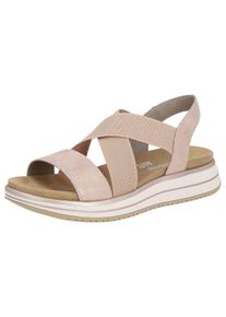 Remonte Damen Riemchensandale, Gr. 36, rosa, Veloursleder, sportlich, Schuhe, Sommerschuh, Sandalette, Keilabsatz, mit praktischem Gummizug