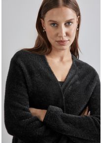 Street One Damen Cardigan, schwarz, casual, Gr. 38, unifarben, Strick, Obermaterial: 78% Polyamid, 11% Baumwolle, 11% Polyacryl, Strickjacken, lang,