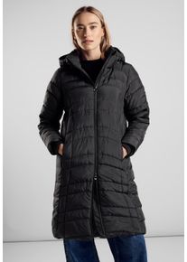 Street One Damen Steppmantel, schwarz, casual, Gr. 34, unifarben, Stoff, 100% Polyester, Mäntel, mit Kapuze