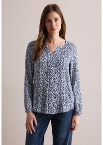 Cecil Damen Langarmbluse, blau, casual, Gr. XXL, bedruckt, Stoff, 100% Viskose, Blusen, mit grafischem Muster