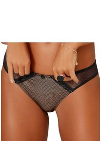 Lascana Damen Slip, Gr. 44, braun, Spitze, Microtouch, Obermaterial: 89% Polyamid, 11% Elasthan, Unterhosen, mit hübscher grafischer Spitze