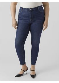 Vero Moda CURVE Damen Skinny-fit-Jeans "VMPHIA HR SKINNY J GU3113 CURVE NOOS", blau, modisch, Gr. 44, Denim/Jeans, Obermaterial: 64% Baumwolle, 31%