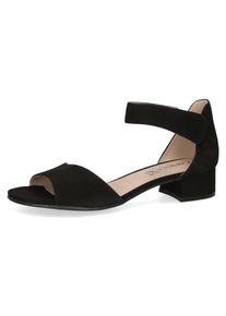 Caprice Damen Sandalette, Gr. 37,5, schwarz, Veloursleder, klassisch, Schuhe, Blockabsatz, Sommerschuh, Sandale mit praktischem Klettverschluss