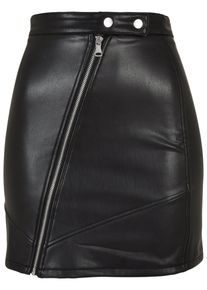 Urban Classics Damen Jerseyrock "Urban Classics Damen Ladies Synthetic Leather Biker Skirt", schwarz, Gr. XXXL, unifarben, 93% Polyester, 7%