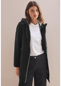 Cecil Damen Kurzmantel, schwarz, casual, Gr. XL, unifarben, Stoff, Obermaterial: 92% Polyester, 8% Elasthan; Futter: 100% Polyester, Mäntel, mit