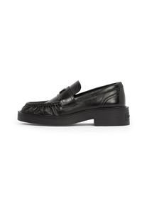 Tommy Jeans Damen Loafer "TJW ORIGIN LOAFER", Gr. 41, schwarz, Leder, elegant, Schuhe, Slipper, Halbschuh, Schlupfschuh, Businessschuh mit Zierriegel
