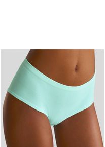 Lascana Damen Hipster, Gr. 44, blau, Jersey, Obermaterial: 58% Baumwolle, 39% Polyamid, 3% Elasthan, Unterhosen, aus angenehm weicher Baumwolle